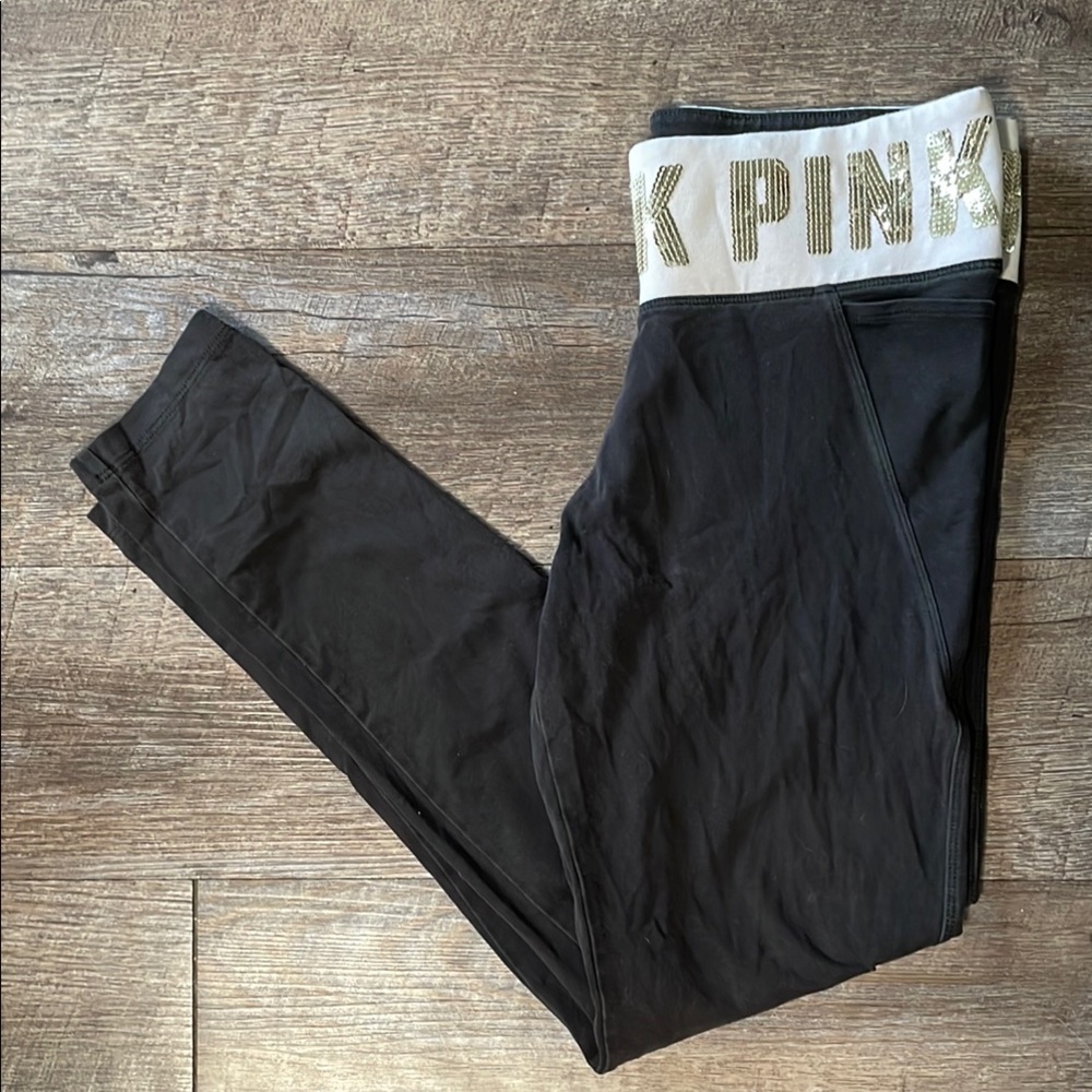 Victoria’s Secret PINK yoga bling sequin yoga pants leggings